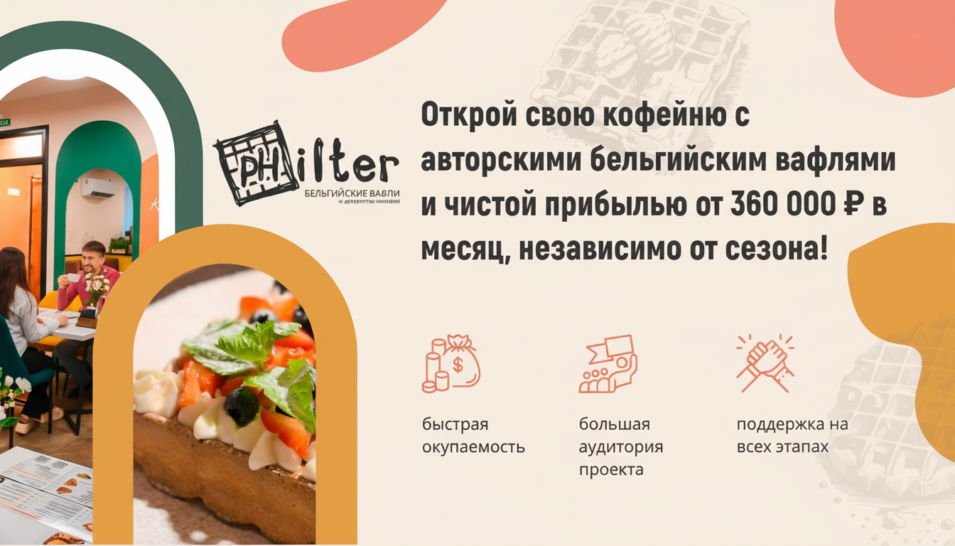 Франшиза атмосферной кофейни бельгийских вафель PHILTER