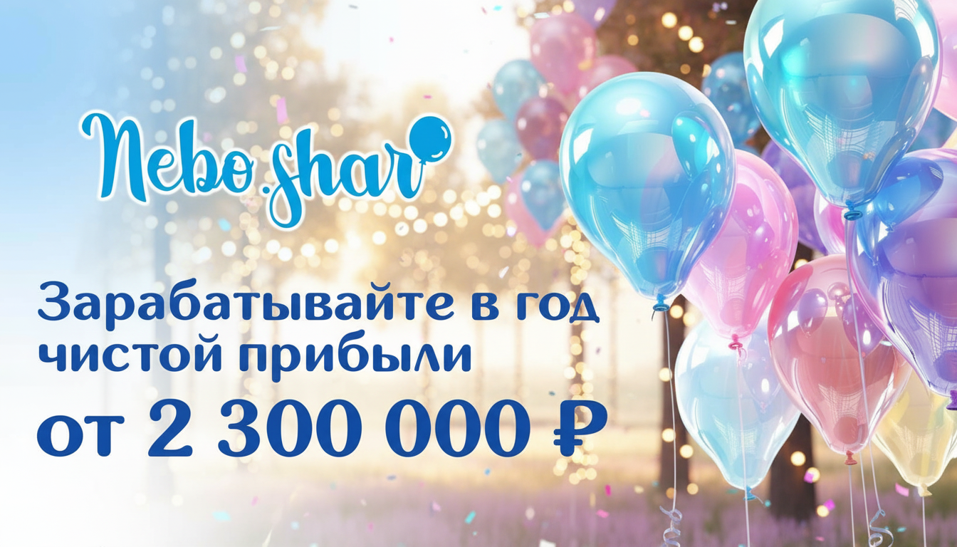 Франшиза товаров для праздника и оформления мероприятий «НЕБОШАР»
