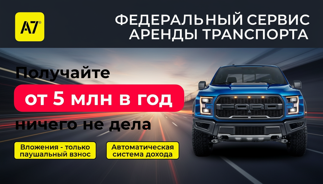 Франшиза федерального сервиса аренды транспорта A7 RENT