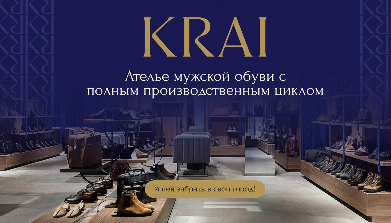 Франшиза мужских обувных магазинов с индивидуальным пошивом KRAI