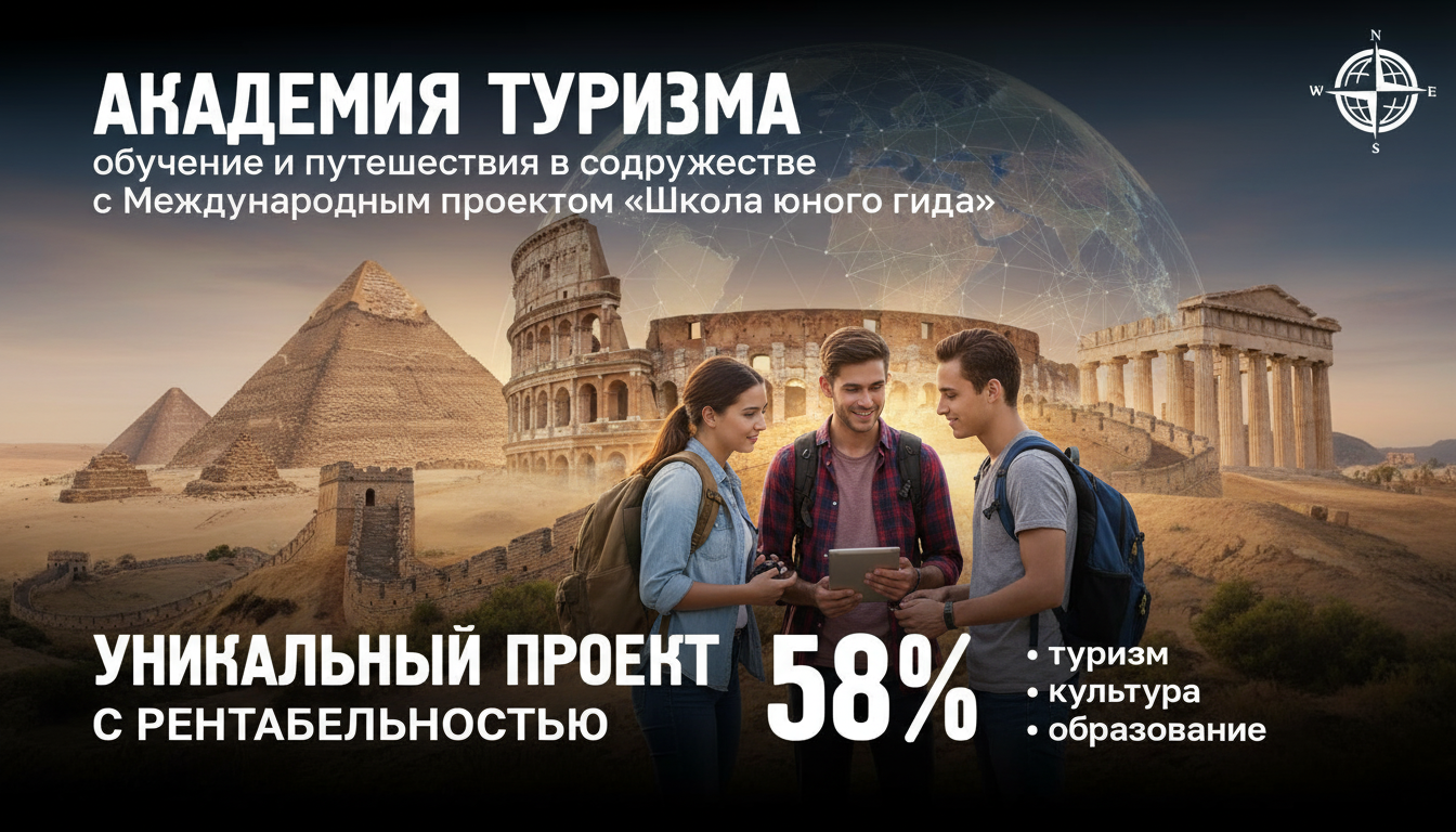 Франшиза «АКАДЕМИЯ ТУРИЗМА» — профориентационное обучение и путешествия в содружестве с международным проектом «Школа юного гида»