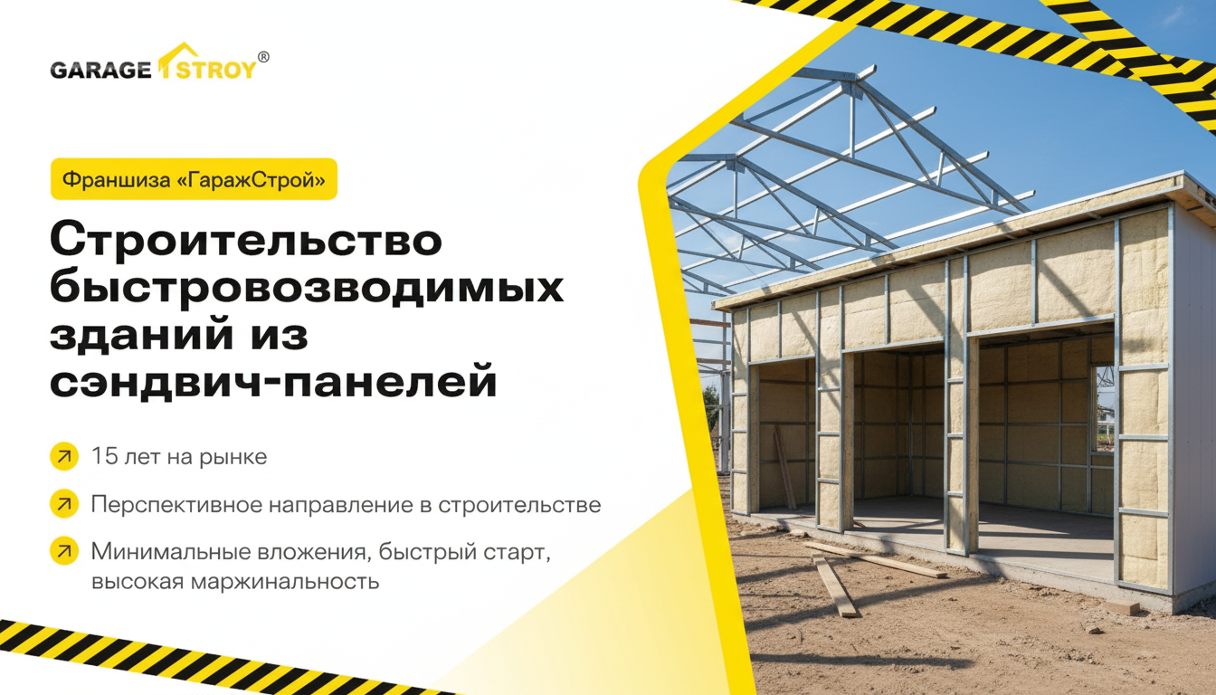 Франшиза строительства быстровозводимых зданий из сэндвич-панелей «ГаражСтрой»