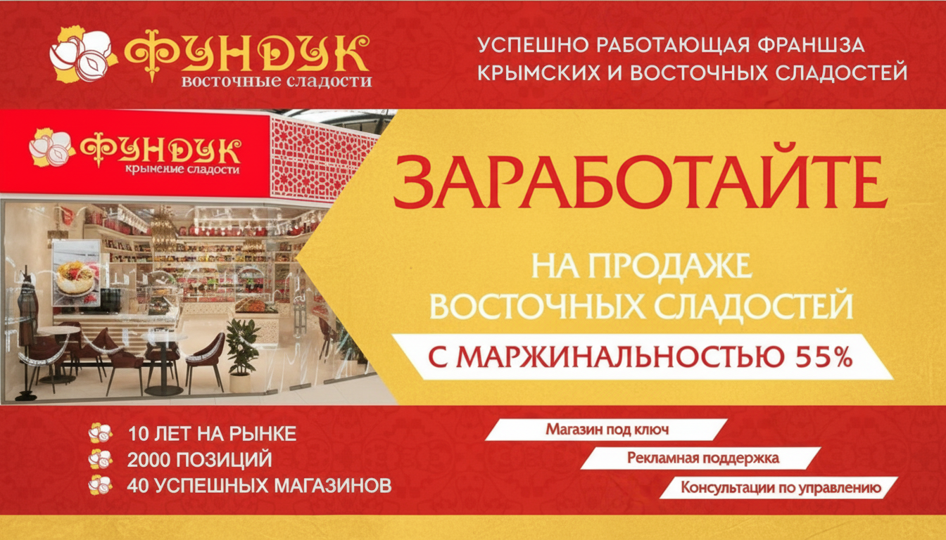 Франшиза магазина восточных сладостей и кофейни «ФУНДУК»