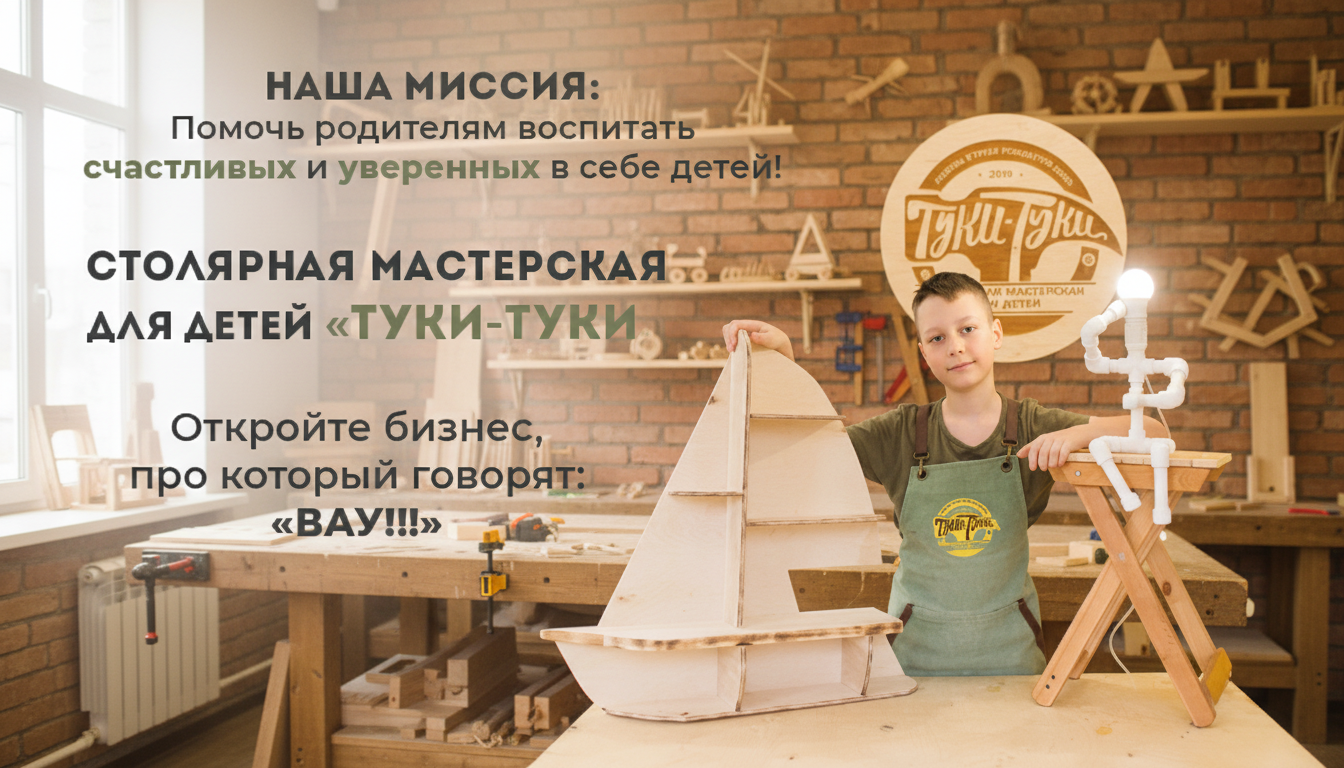 Франшиза столярной мастерской для детей «Туки-Туки»