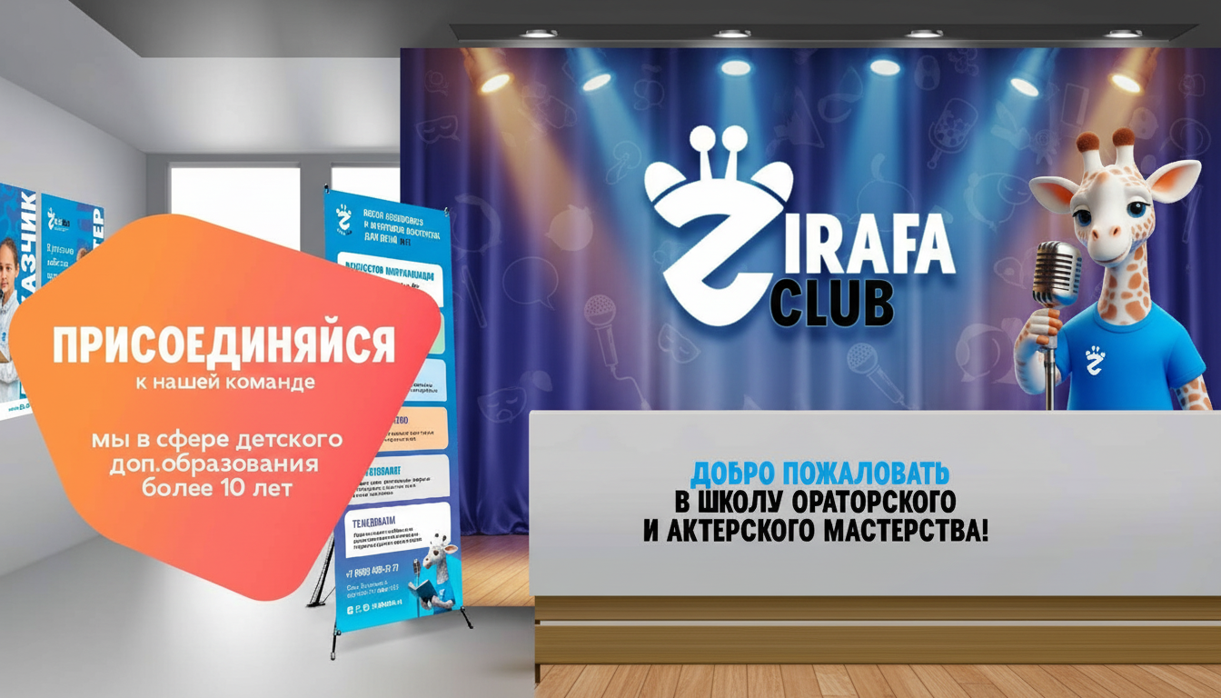 Франшиза школы ораторского и актерского мастерства для детей ZirafaClub