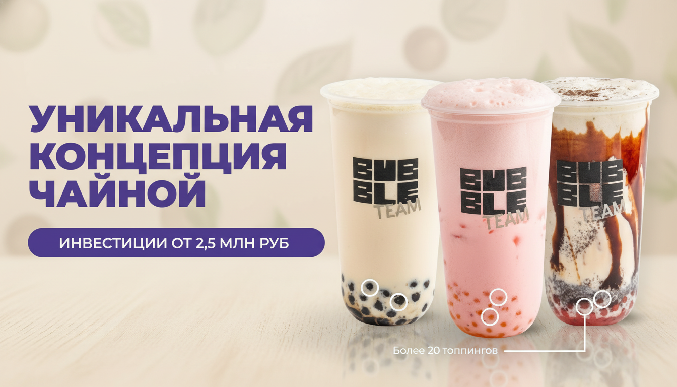 Bubble Team — франшиза кафе с напитками bubble tea
