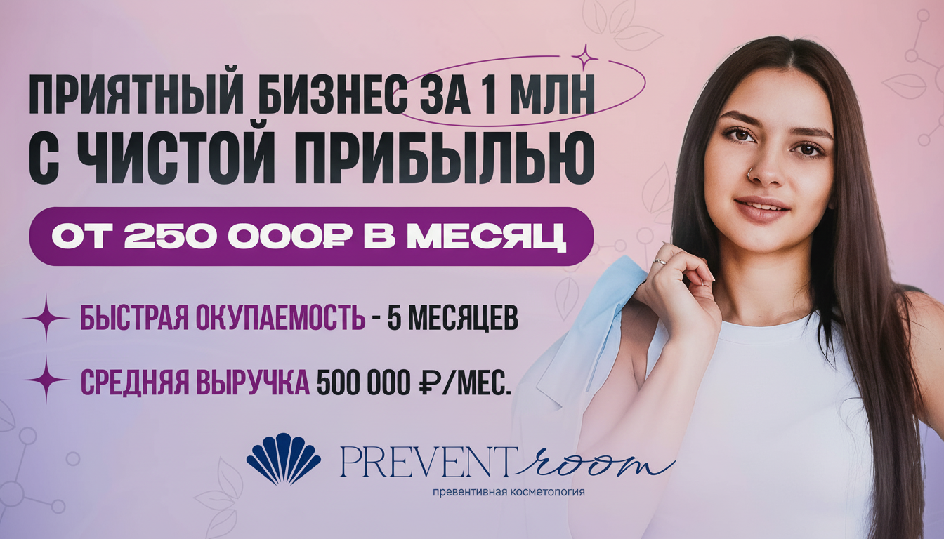 Франшиза студии превентивной косметологии Prevent Room