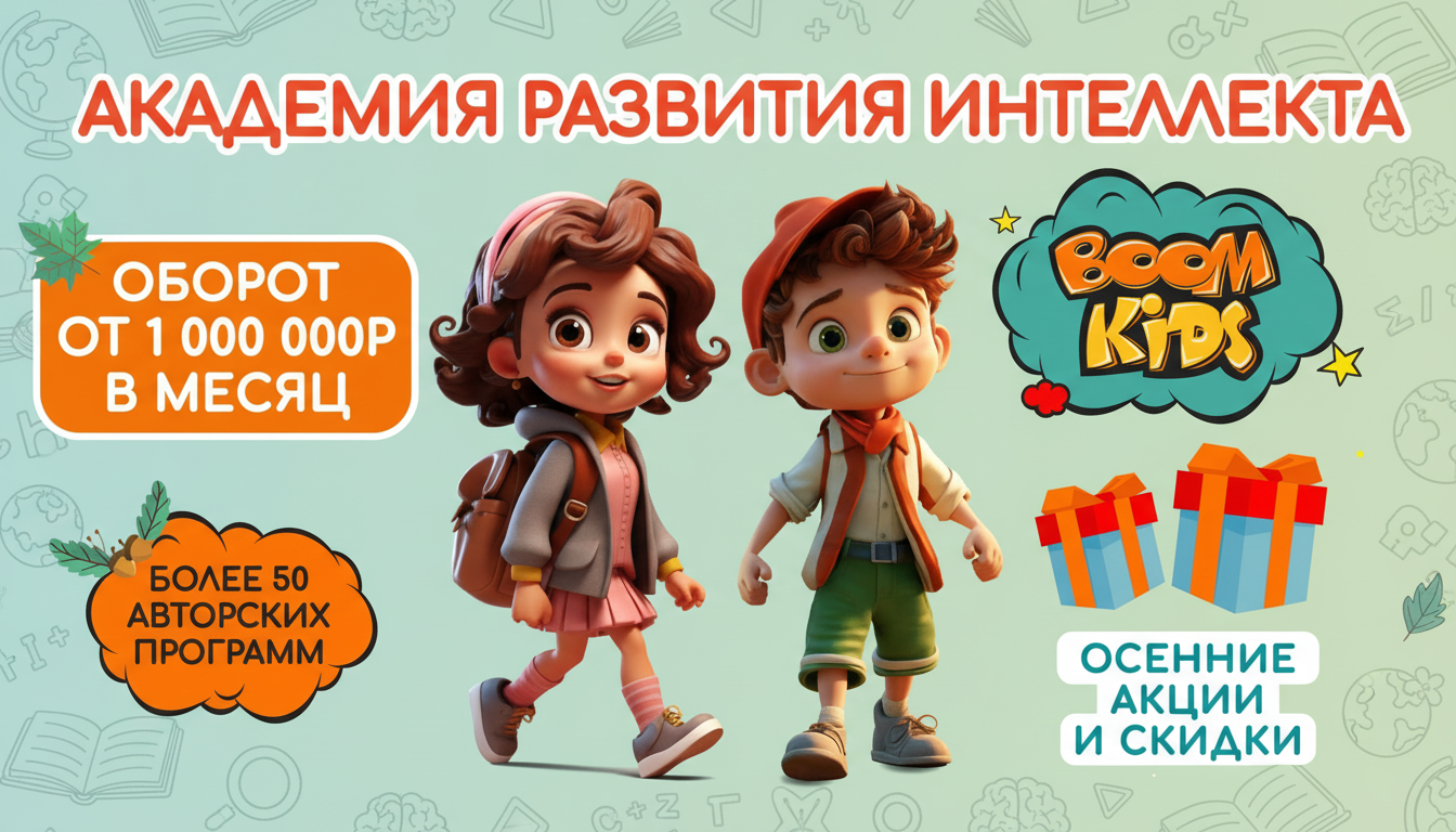 Франшиза международной школы развития интеллекта BOOM KIDS