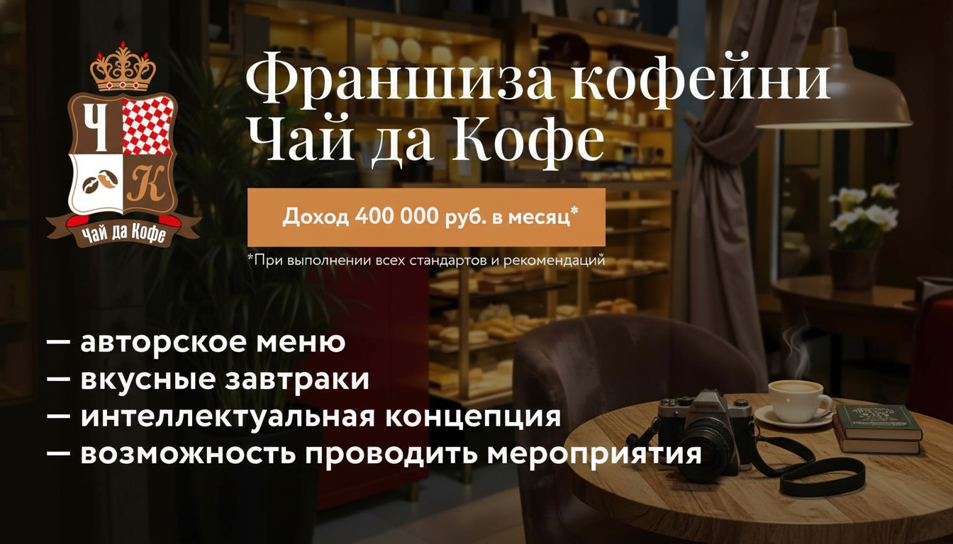 Франшиза «Чай да Кофе» — интеллектуальная кофейня и магазин