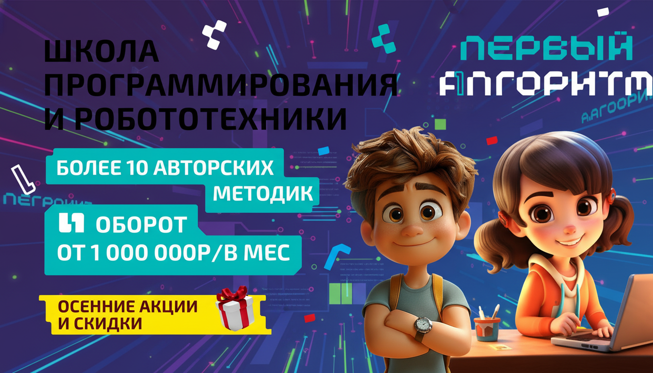 Франшиза школы программирования и робототехники «ПЕРВЫЙ АЛГОРИТМ»