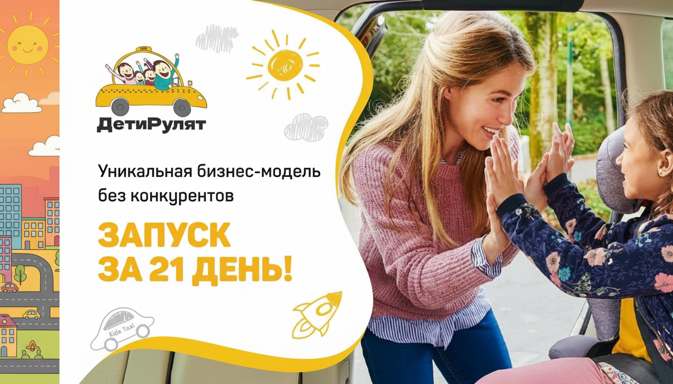 Франшиза сервиса детского автосопровождения без родителей «ДетиРулят»