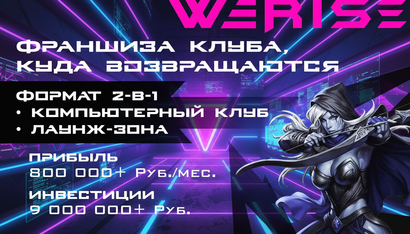 Франшиза компьютерного клуба с лаундж-зоной WERISE